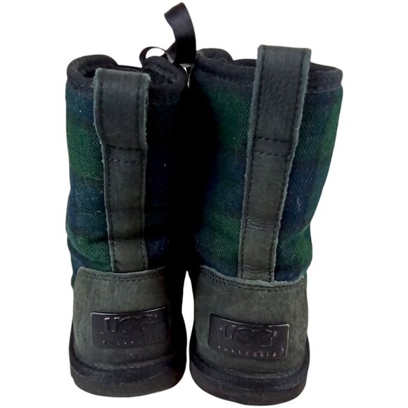 90s‎ Grunge Ugg Jaxen Plaid Shearling Lace Up Combat Boots Size 5 - Picture 3 of 7